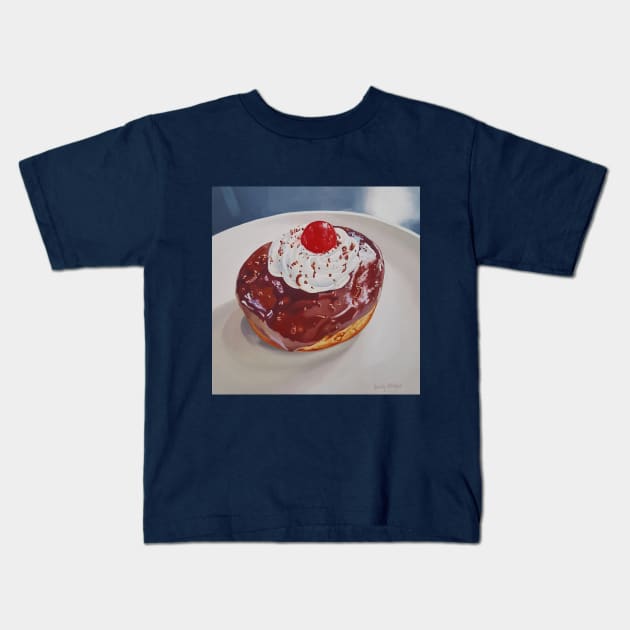 Black Forest Donut painting Kids T-Shirt by EmilyBickell